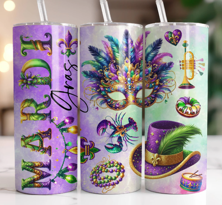 Mardi Gras Tumbler